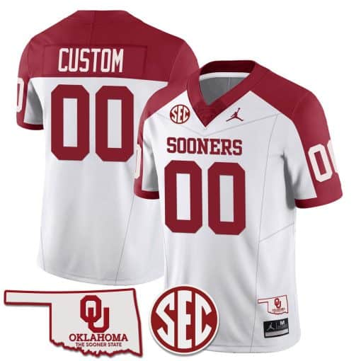 Custom Oklahoma Sooners Jersey Name and Number  Football Alternate White