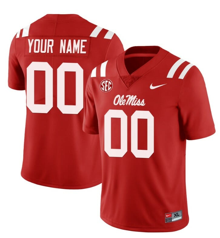 Custom Ole Miss Rebels Jersey Name and Number College Football All Stitched Red