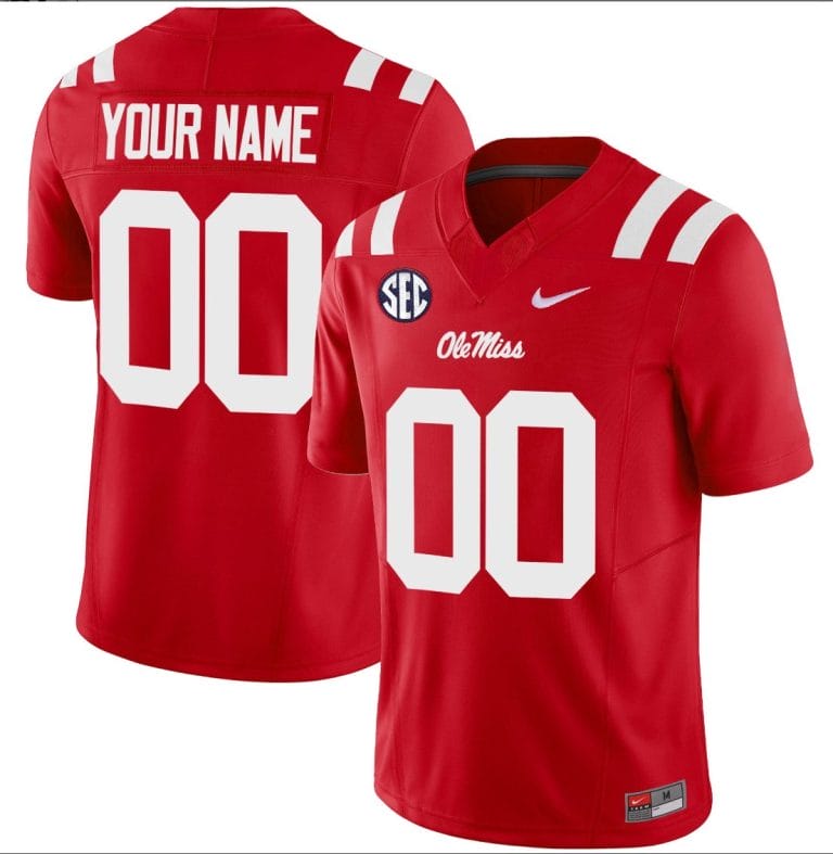 Custom Ole Miss Rebels Jersey Name and Number Football Vapor Limited All Stitched Red
