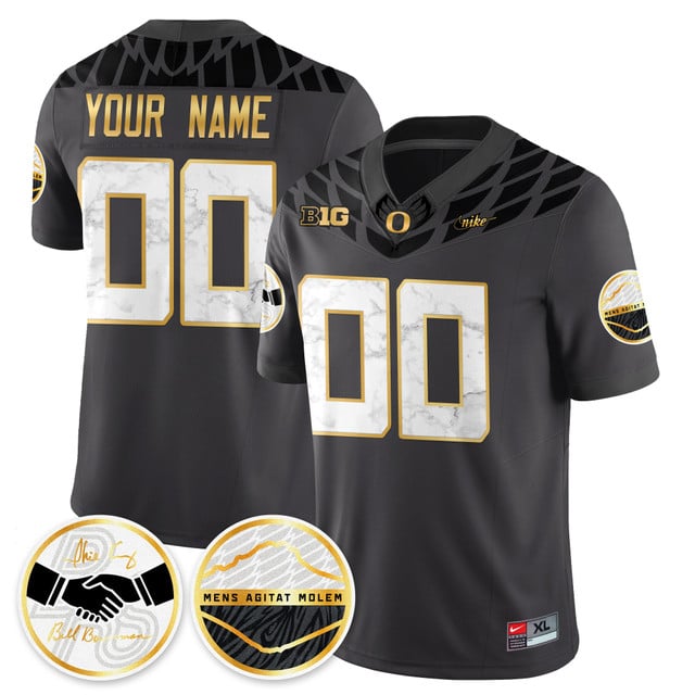 Custom Oregon Ducks 2025 Shoe Duck Jersey - All Stitched Black