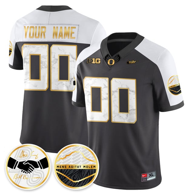 Custom Oregon Ducks 2025 Shoe Duck Jersey - All Stitched Black Alternate