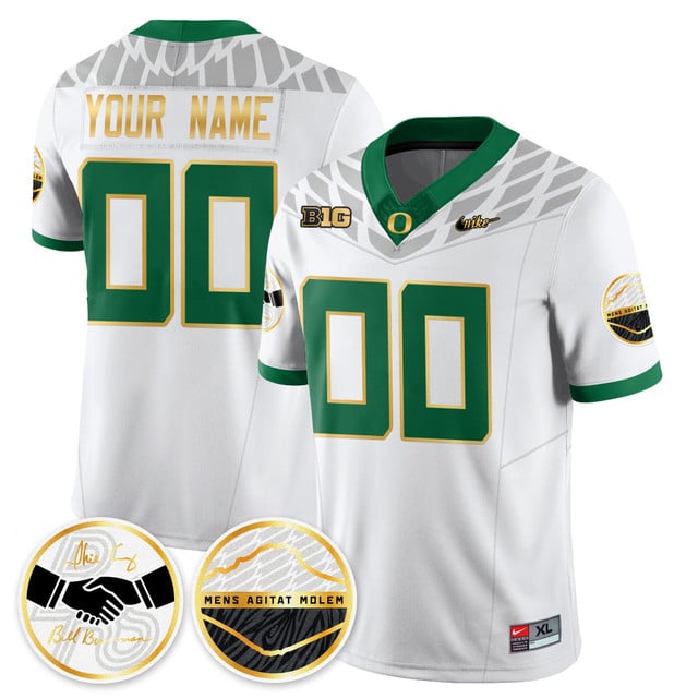 Custom Oregon Ducks 2025 Shoe Duck Jersey - All Stitched White