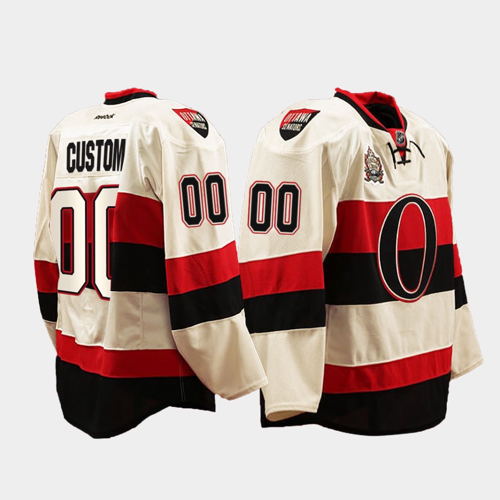 Custom Ottawa Senators Heritage Classic White Jersey