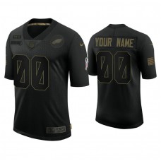 Custom Philadelphia Eagles #00 Black 2020 Salute to Service Limited Jersey