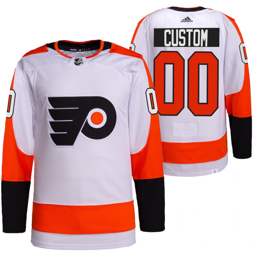 Custom Philadelphia Flyers White Authentic Pro Away Jersey