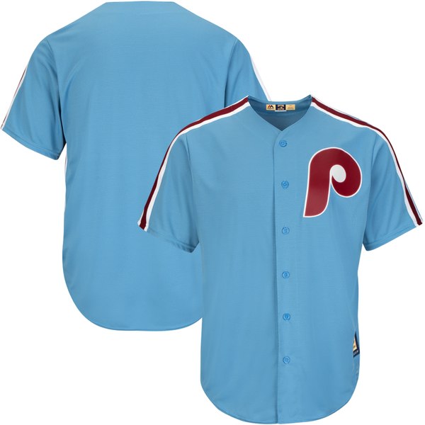 Custom Philadelphia Phillies Light Blue Cooperstown  Cool base Jersey