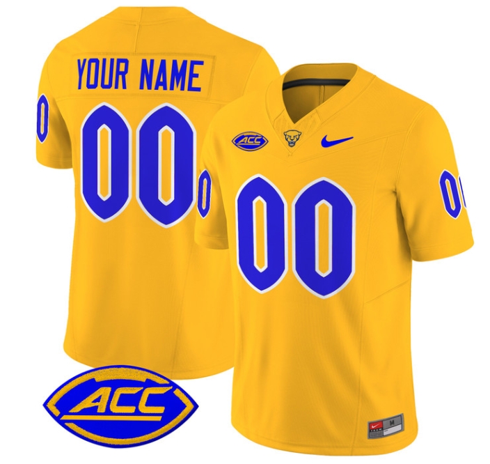 Custom Pittsburgh Panthers 2024 Vapor Limited Football Jersey - All Stitched  GOLD