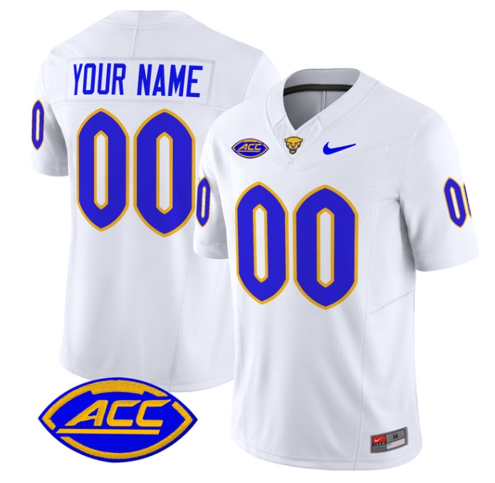 Custom Pittsburgh Panthers 2024 Vapor Limited Football Jersey - All Stitched  WHITE
