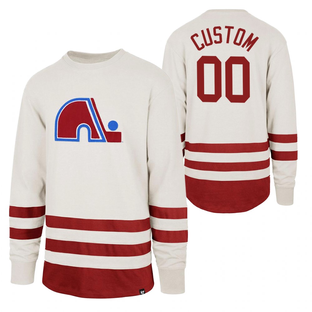 Custom Quebec Nordiques Center Ice Crew White Retro Cotton Jersey
