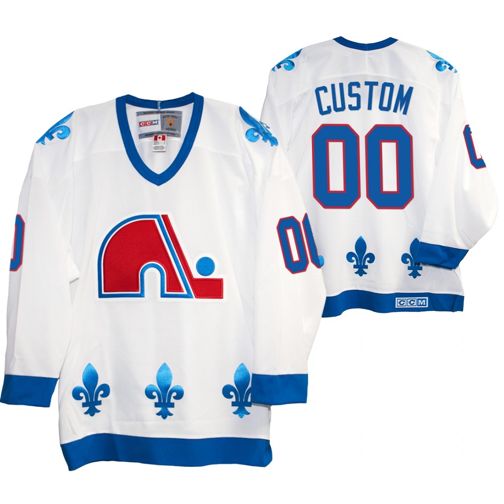 Custom Quebec Nordiques Heritage Vintage Replica Jersey White