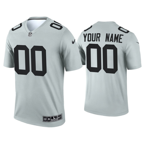 Custom Raiders Inverted Legend Silver Jersey
