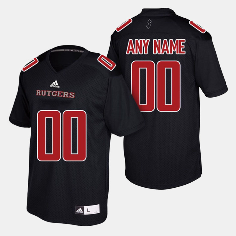 Custom Rutgers Scarlet Knights Adidas Black Rutgers College Football Jersey