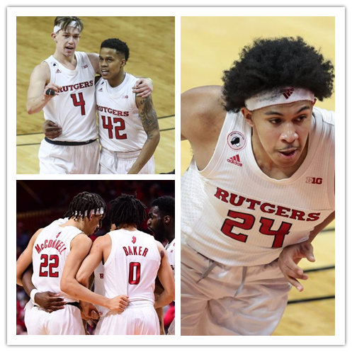 Custom Rutgers Scarlet Knights Adidas Full White College Basketball Jersey