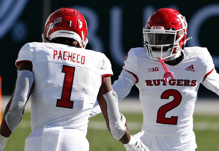 Custom Rutgers Scarlet Knights Adidas White Rutgers College Football Jersey