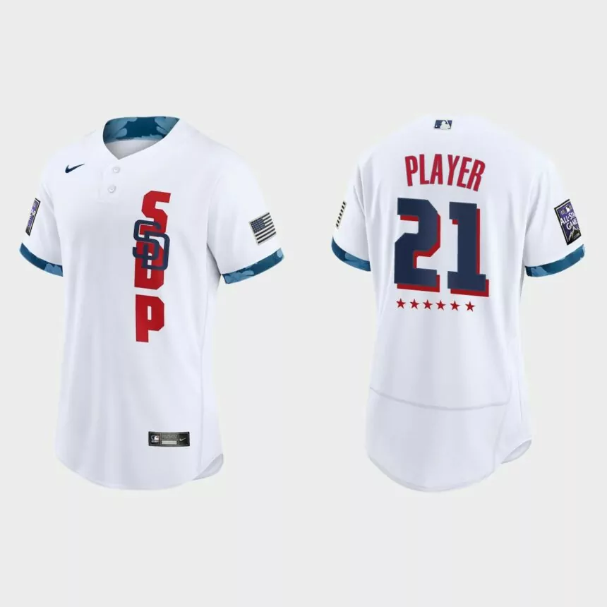 Custom San Diego Padres 2021 MLB All-Star Game Authentic Jersey – White