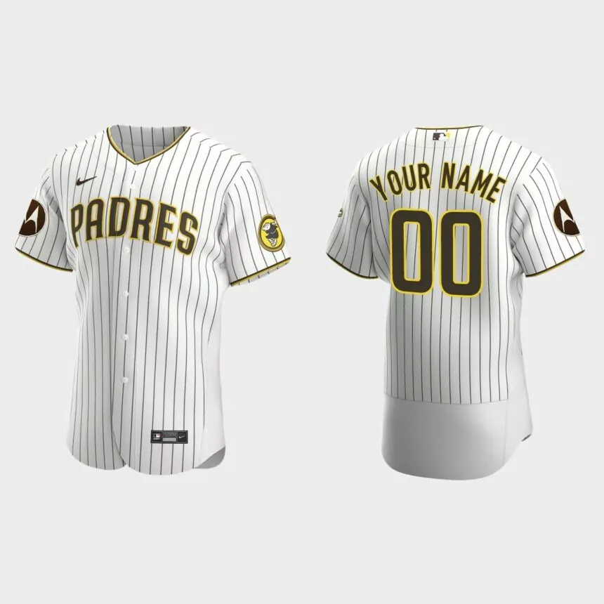 Custom San Diego Padres 2023 Motorola Patch Authentic Jersey – White