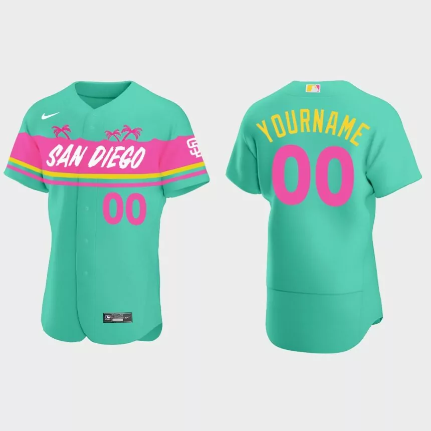 Custom San Diego Padres City Connect Authentic Jersey – Teal