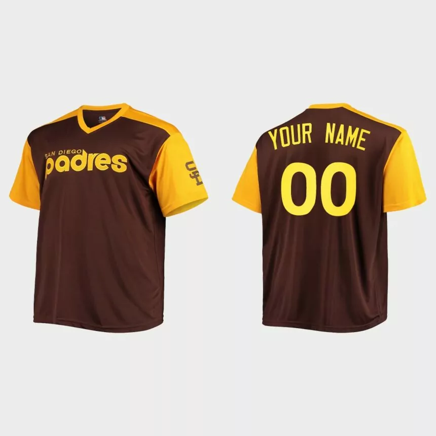 Custom San Diego Padres Replica Cooperstown Jersey – Brown