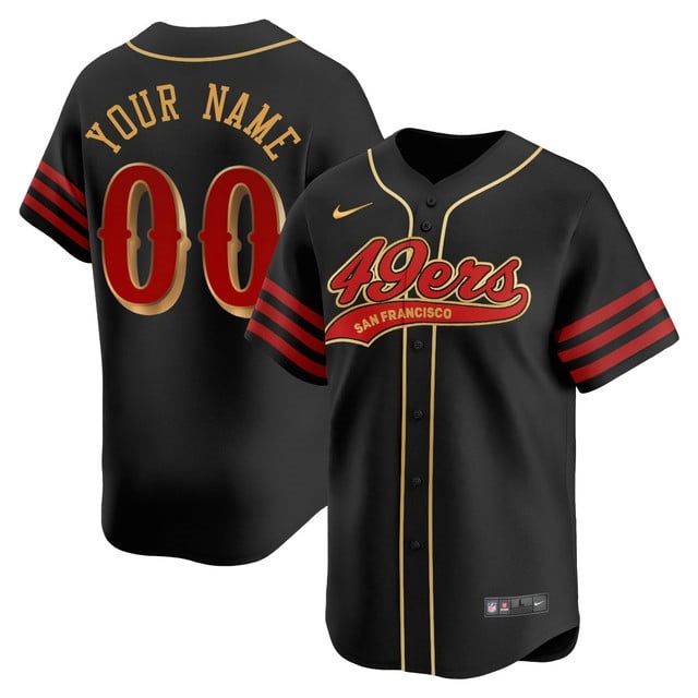 Custom San Francisco 49ers Rivalry Series Baseball Jersey - All Stitched  Black