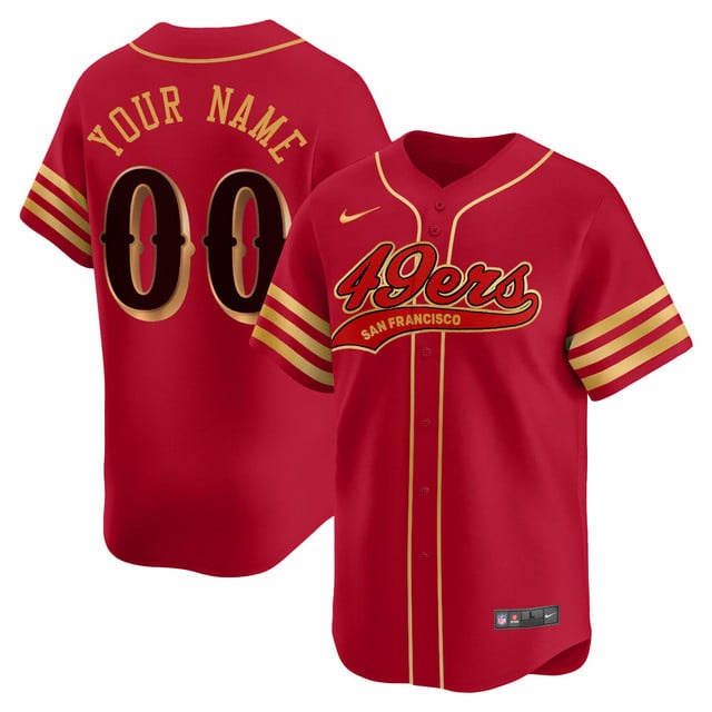 Custom San Francisco 49ers Rivalry Series Baseball Jersey - All Stitched  Red