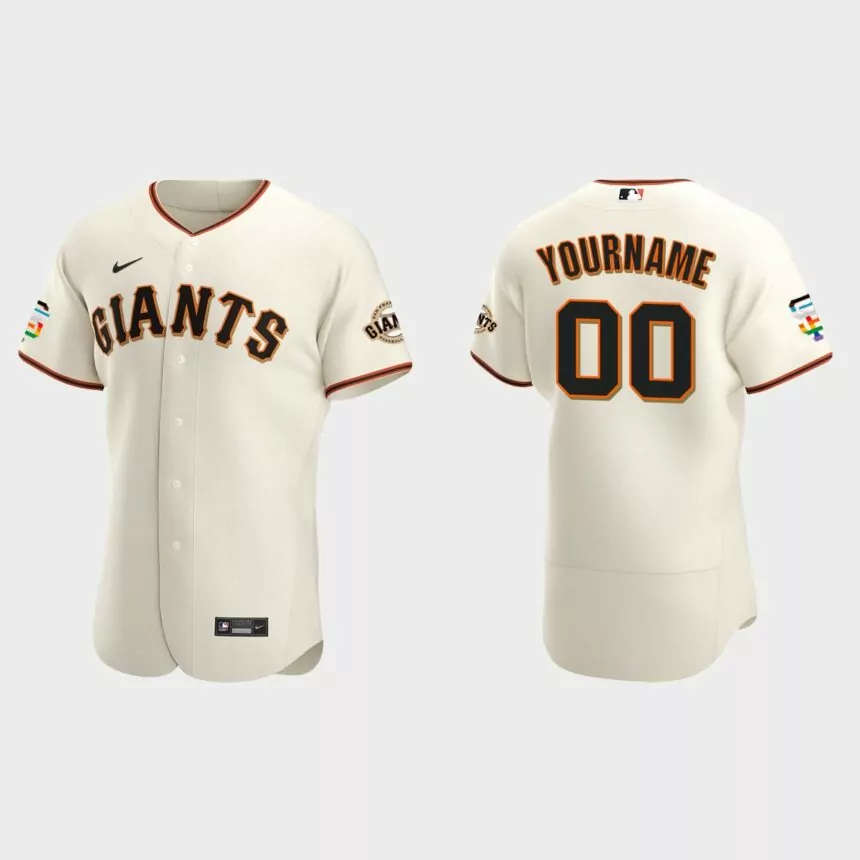 Custom San Francisco Giants 2021 Pride Month Authentic Home Jersey – Cream