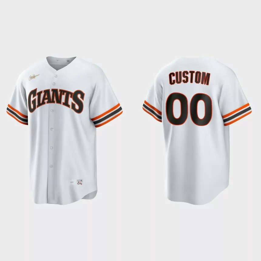 Custom San Francisco Giants Cooperstown Home Jersey – White