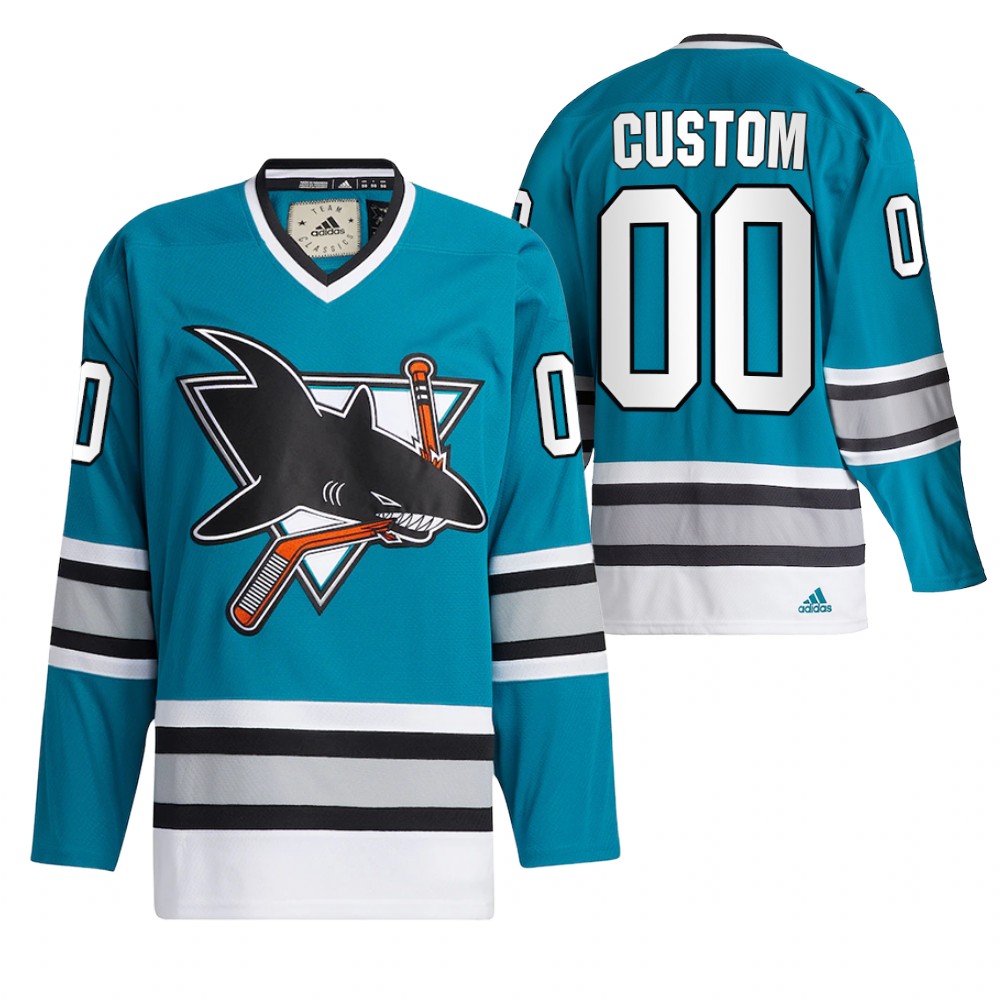 Custom San Jose Sharks Teal Team Classics 2022 Jersey Authentic
