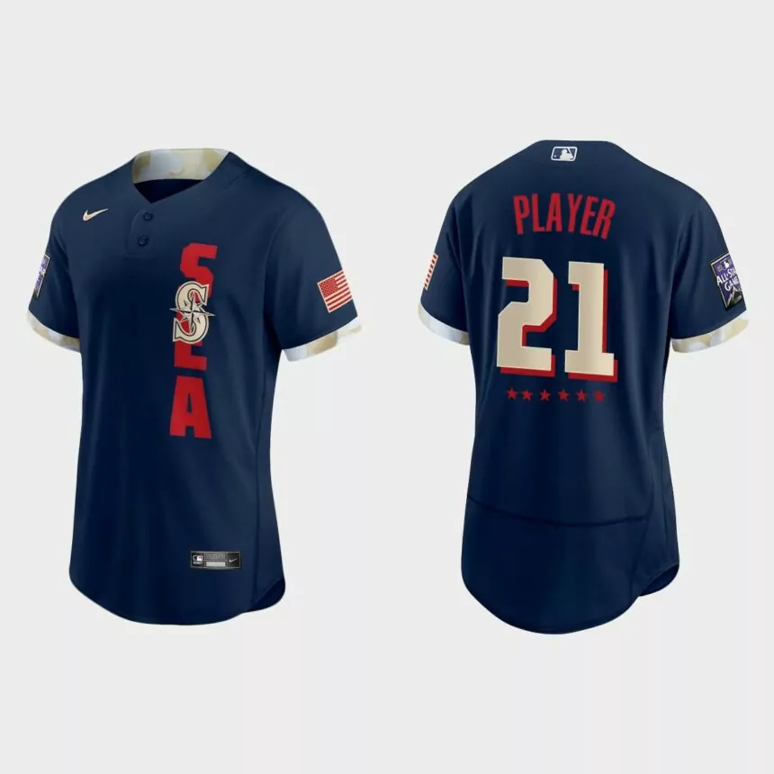 Custom Seattle Mariners 2021 MLB All-Star Game Authentic Jersey – Navy
