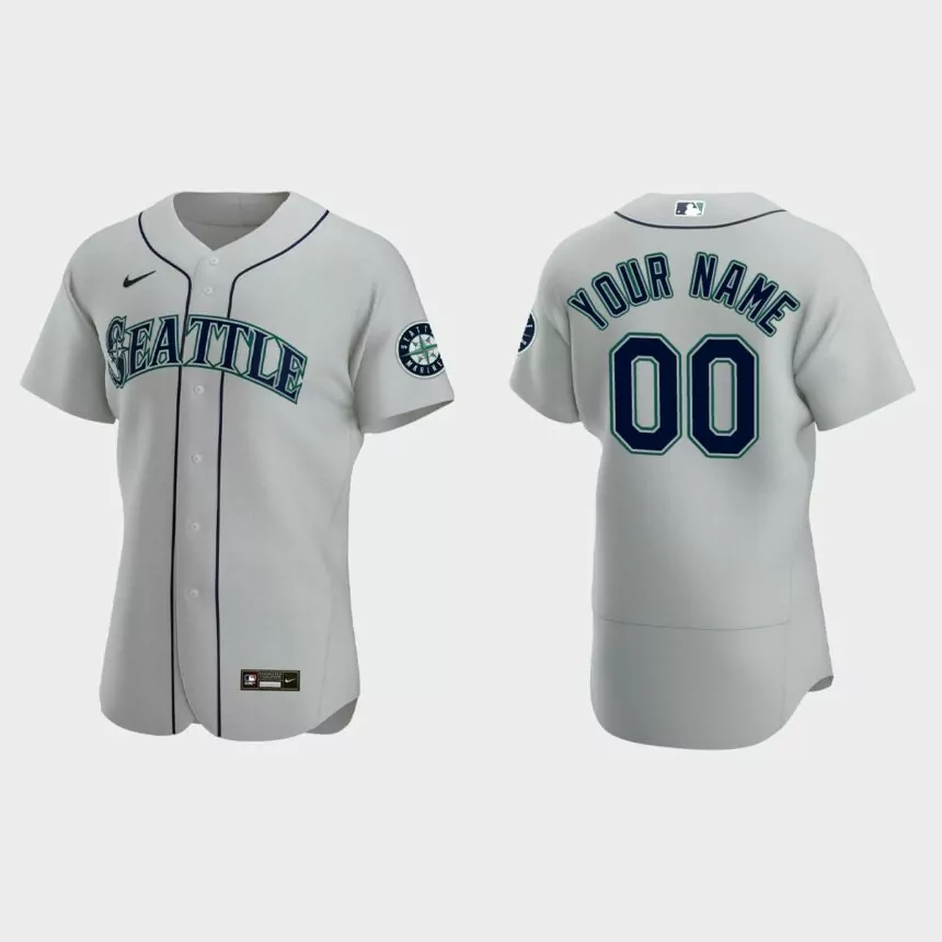 Custom Seattle Mariners Authentic Jersey – Gray