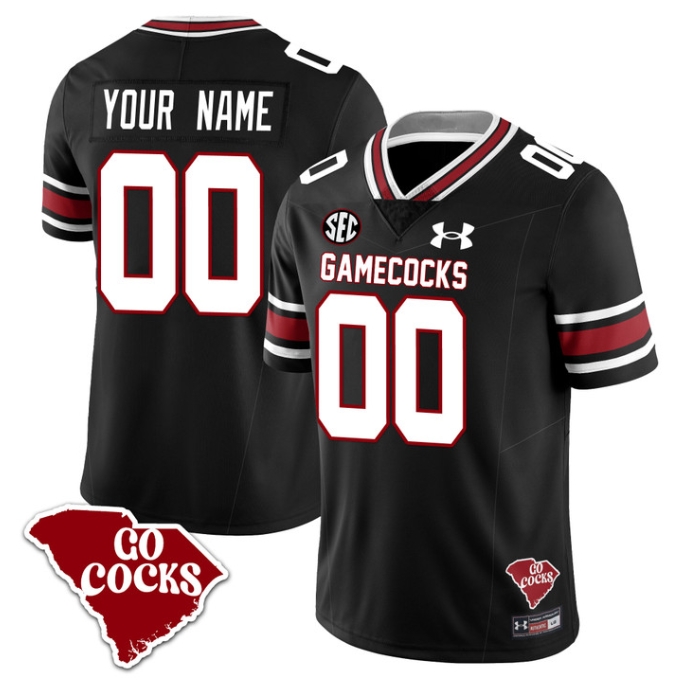 Custom South Carolina Gamecocks 2024 Vapor Limited Football Jersey - All Stitched  BLACK