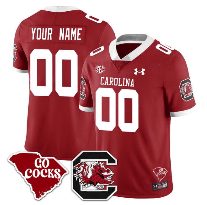 Custom South Carolina Gamecocks 2024 Vapor Limited Football Jersey - All Stitched  RED