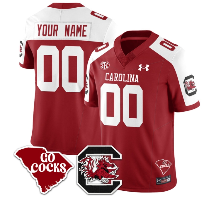 Custom South Carolina Gamecocks 2024 Vapor Limited Football Jersey - All Stitched  RED ALTERNATE