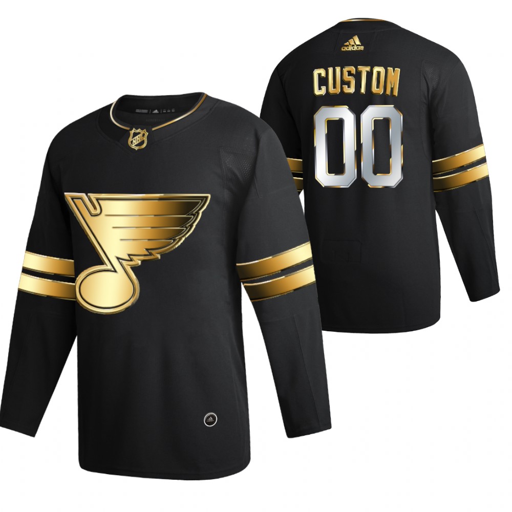 Custom St. Louis Blues Black 2021 Golden Edition Jersey Limited Authentic