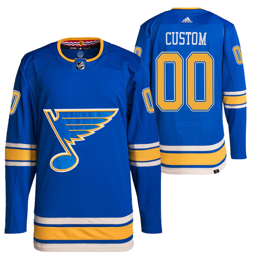 Custom St. Louis Blues Blue Authentic Pro Alternate Jersey