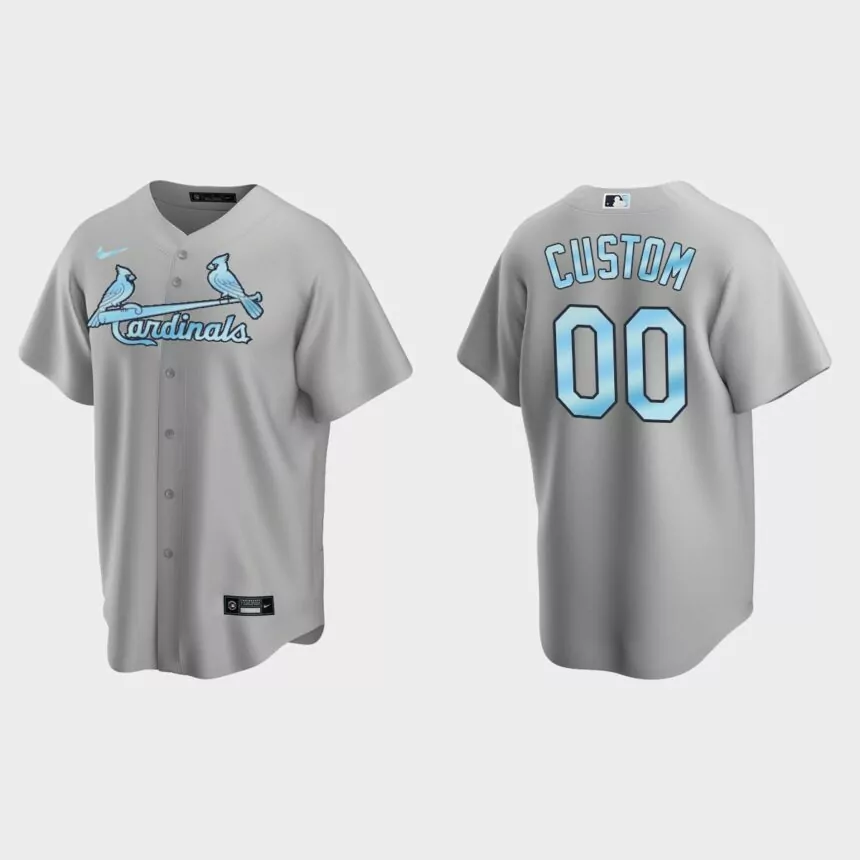 Custom St. Louis Cardinals 2022 Father’s Day Replica Jersey – Gray