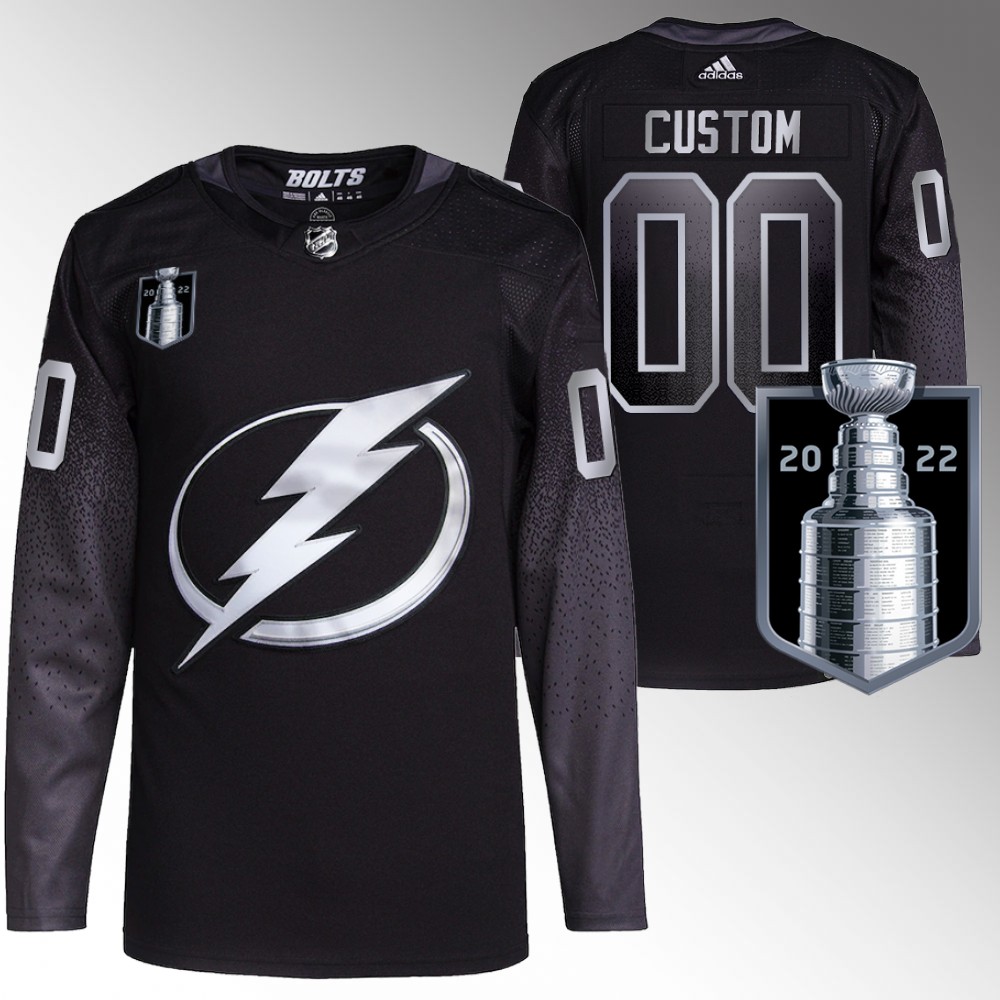 Custom Tampa Bay Lightning Black 2022 Eastern Conference Champs Alternate Jersey