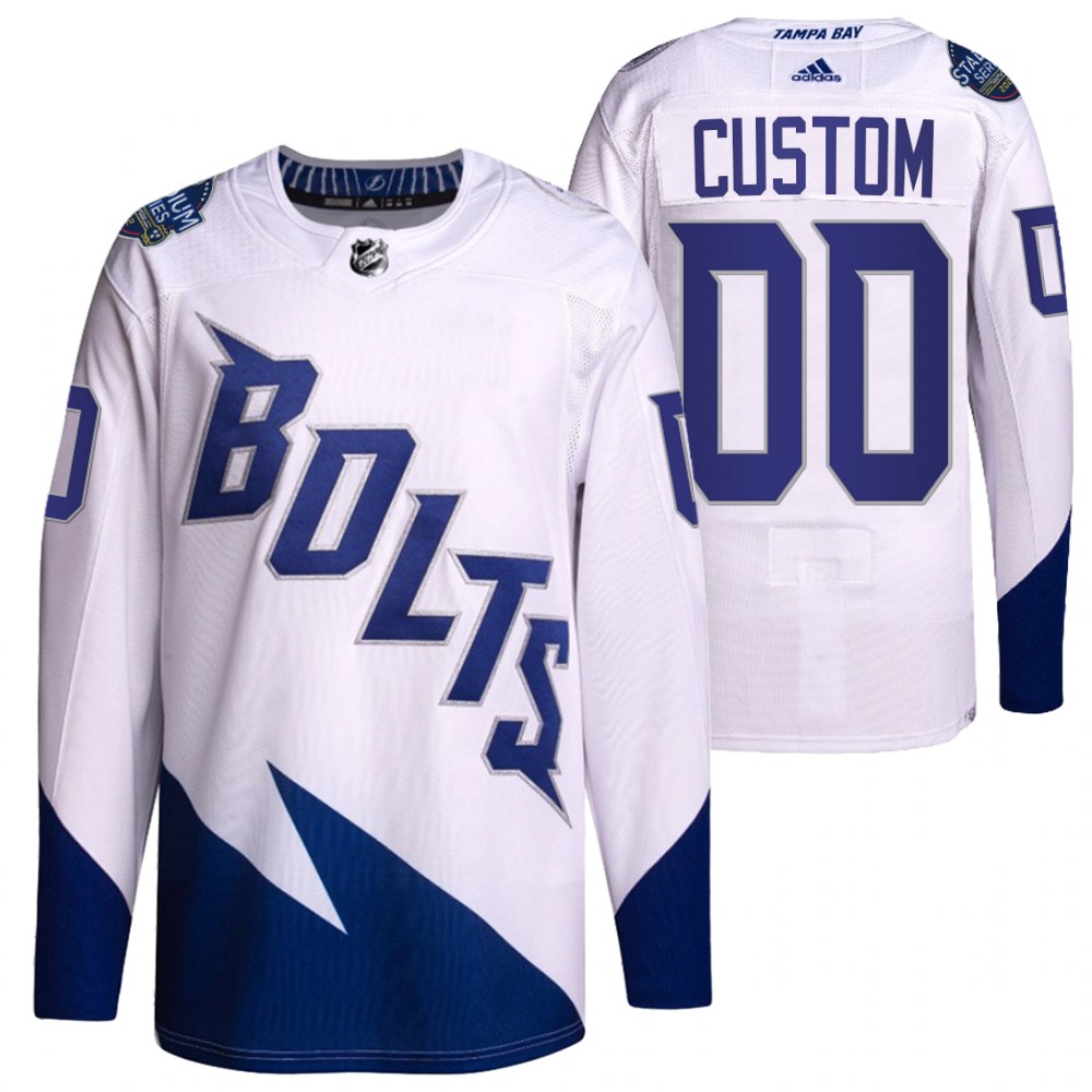Custom Tampa Bay Lightning White 2022 Stadium Series Primegreen Authentic Jersey