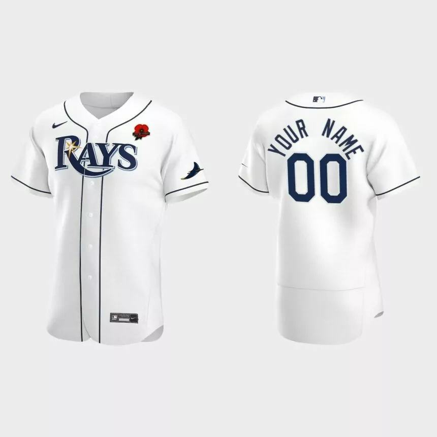 Custom Tampa Bay Rays 2021 Memorial Day Authentic Jersey – White