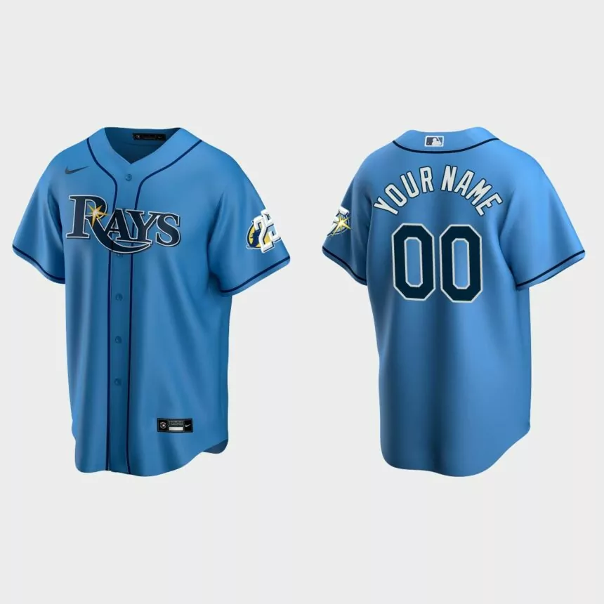 Custom Tampa Bay Rays 25th Anniversary Replica Jersey – Light Blue