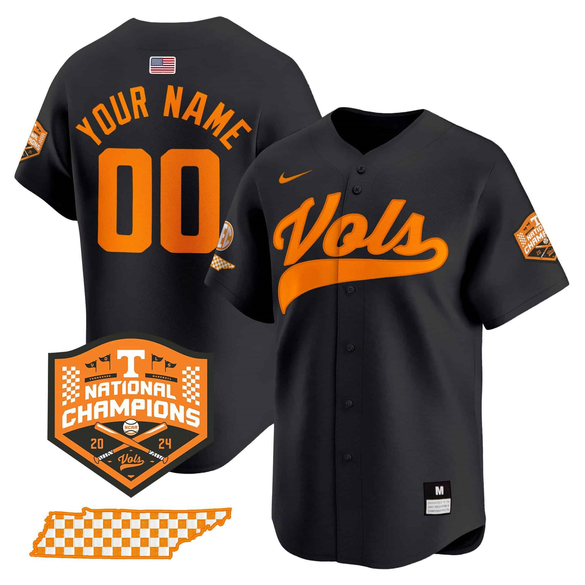 Custom Tennessee Volunteers 2024 Champions Vapor Premier Limited baseball   Jersey – All Stitched Black