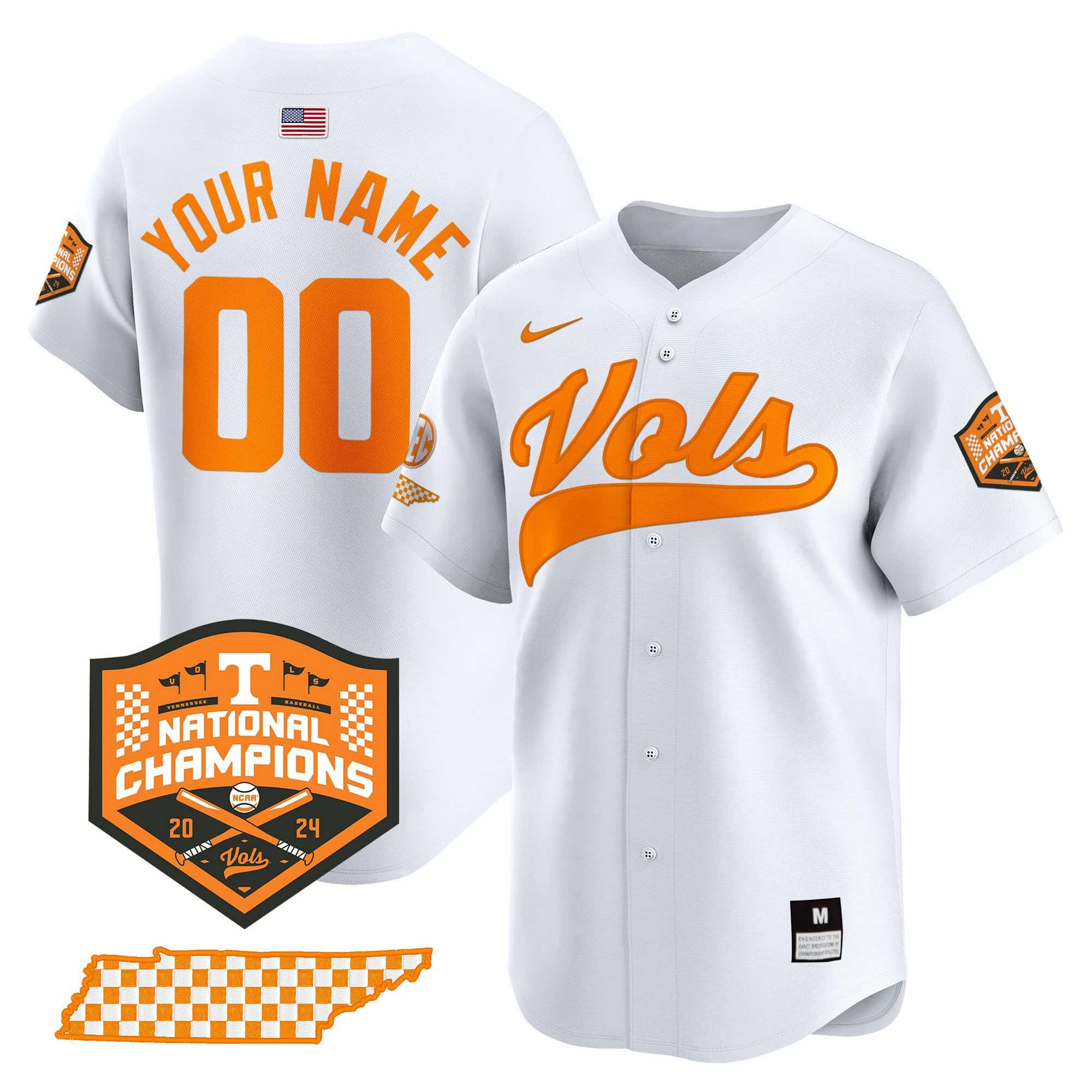 Custom Tennessee Volunteers 2024 Champions Vapor Premier Limited baseball   Jersey – All Stitched White