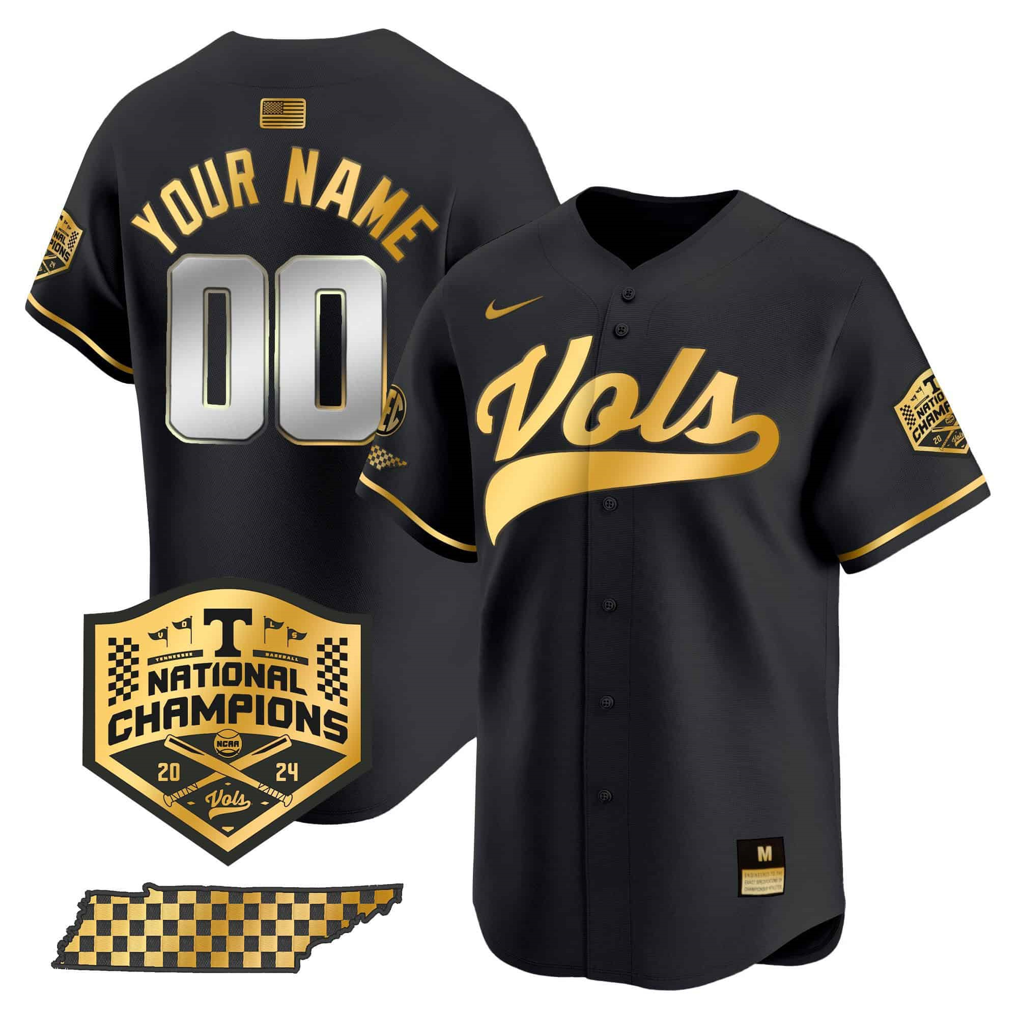 Custom Tennessee Volunteers 2024 Champions Vapor Premier Limited baseball   Jersey – All StitchedBlack Gold