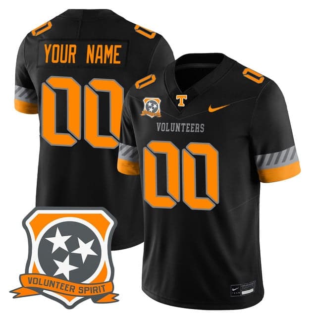 Custom Tennessee Volunteers 2025 Spirit   Jersey - All Stitched  Black