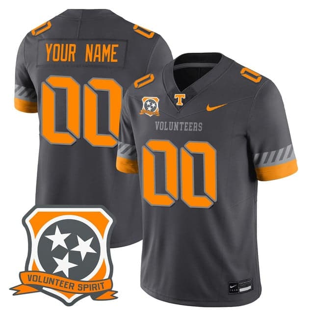 Custom Tennessee Volunteers 2025 Spirit   Jersey - All Stitched Smokey Gray