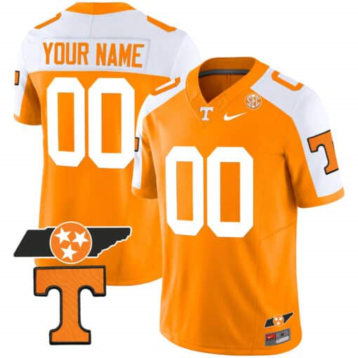 Custom Tennessee Volunteers Checkerboard & Alternate   Jersey V2 – All StitchedAlternate Orange