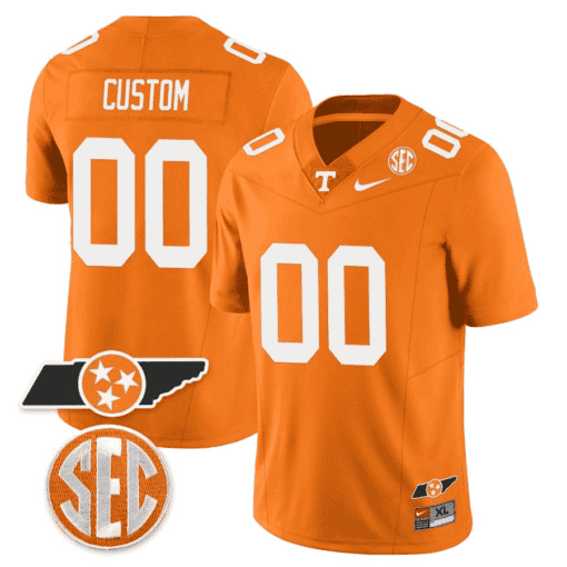 Custom Tennessee Volunteers Checkerboard & Alternate Custom Jersey V2 – All Stitched Orange