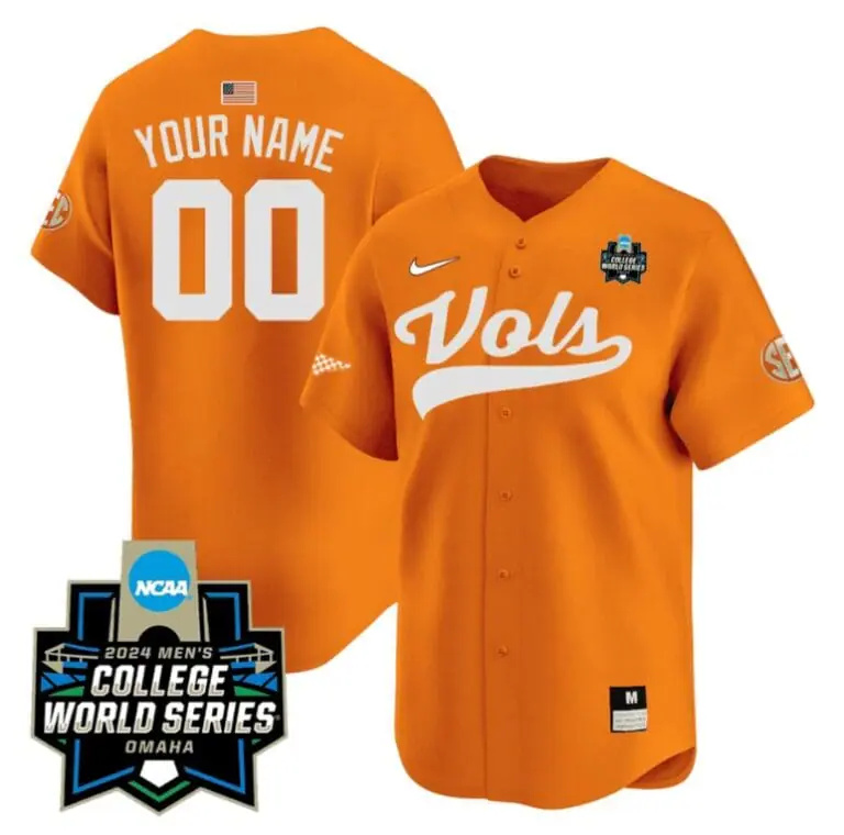 Custom Tennessee Volunteers Jersey 2024 College World Series Vapor Premier Limited NCAA Baseball Stitched Orange