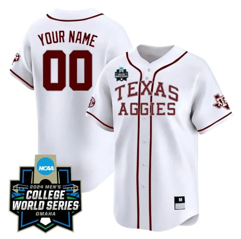 Custom Texas AM Jersey 2024 College World Series Vapor Premier Limited V2 NCAA Baseball Stitched White Alternate