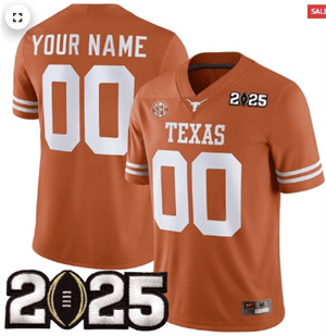 Custom Texas Longhorns Football 2425 Jersey - CFP Final Patch - All Stitched Orange