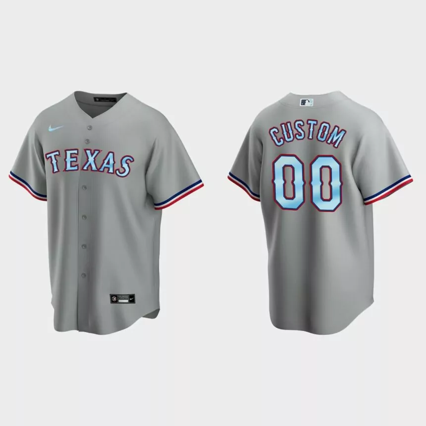Custom Texas Rangers 2022 Father’s Day Replica Jersey – Gray